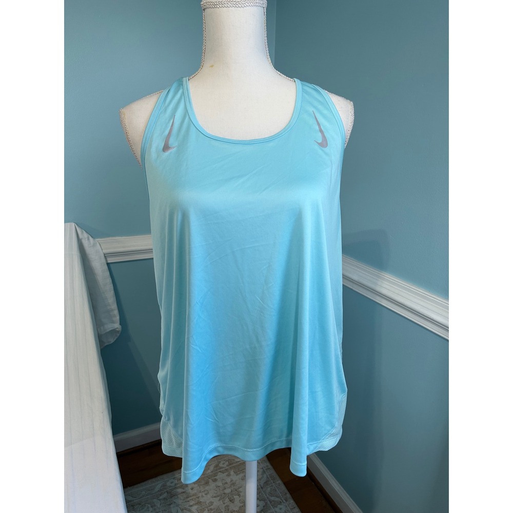 Nike Running Dri-FIT Tank Top Womens XXL Blue Racerback Mesh Back Activewear